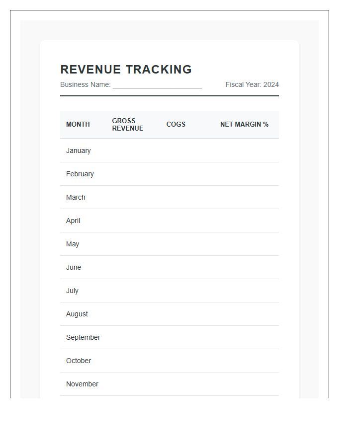 Small Business Revenue Printable Chart