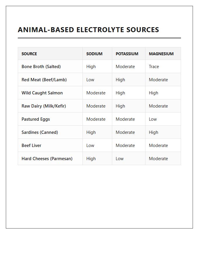 Animal Based Electrolyte Source Printable Chart
