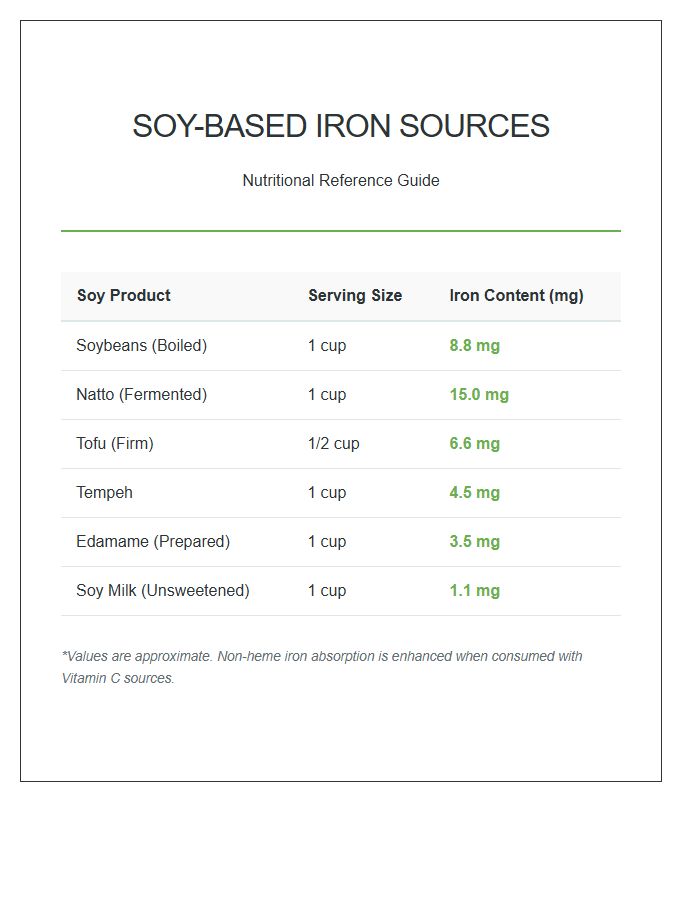 Soy Based Iron Source Printable Chart