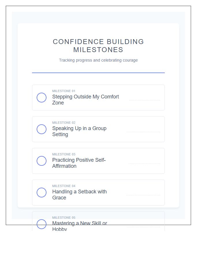 Confidence Building Milestone Printable Chart