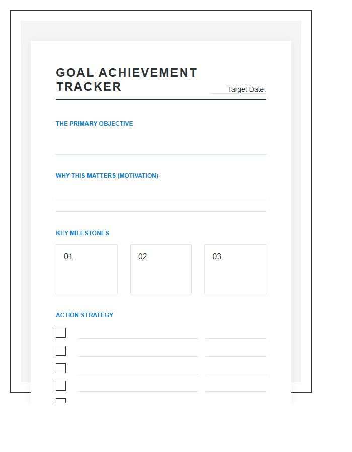 Goal Setting Achievement Printable Chart