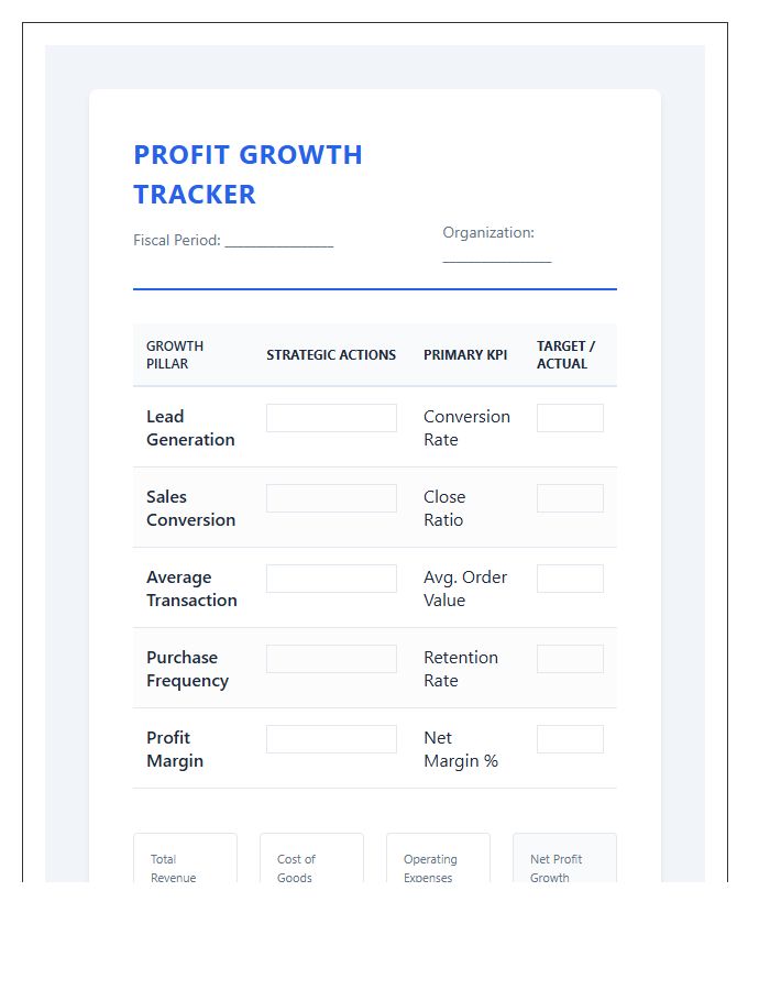Comprehensive Business Profit Growth Printable Chart