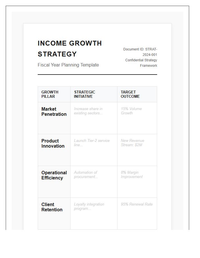 Corporate Income Growth Strategy Printable Chart