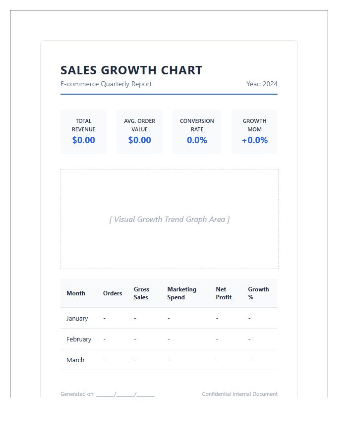 E-commerce Business Sales Growth Printable Chart