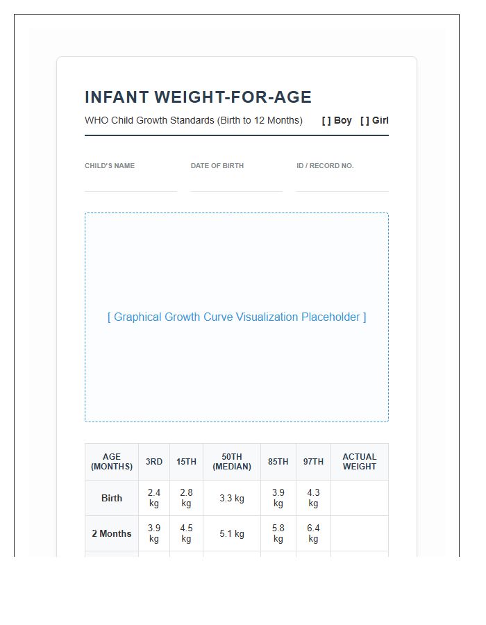WHO Infant Weight Percentile Printable Chart