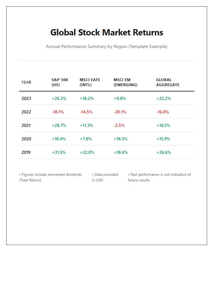 Global Stock Market Returns Printable Chart