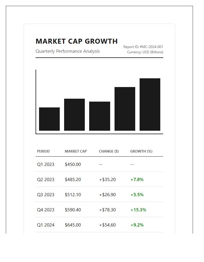 Market Capitalization Growth Printable Chart