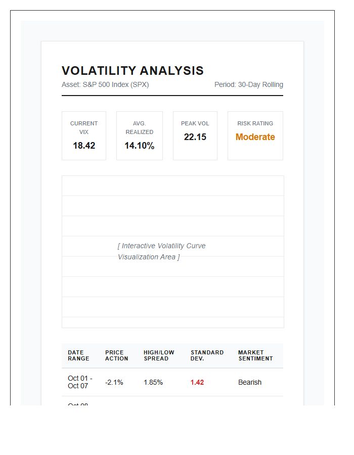 Stock Market Volatility Analysis Printable Chart