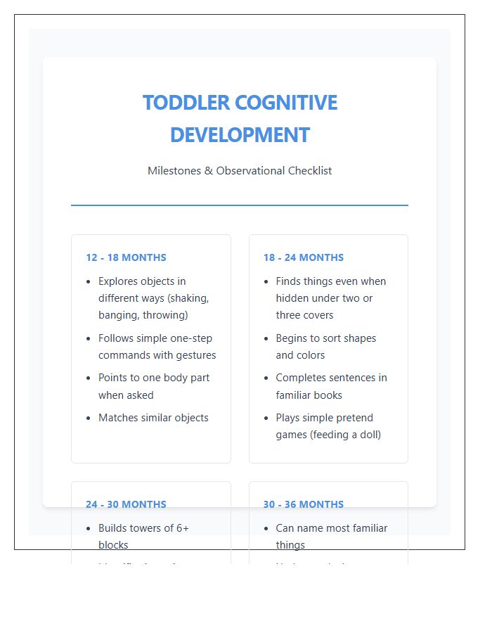 Toddler Cognitive Development Printable Chart
