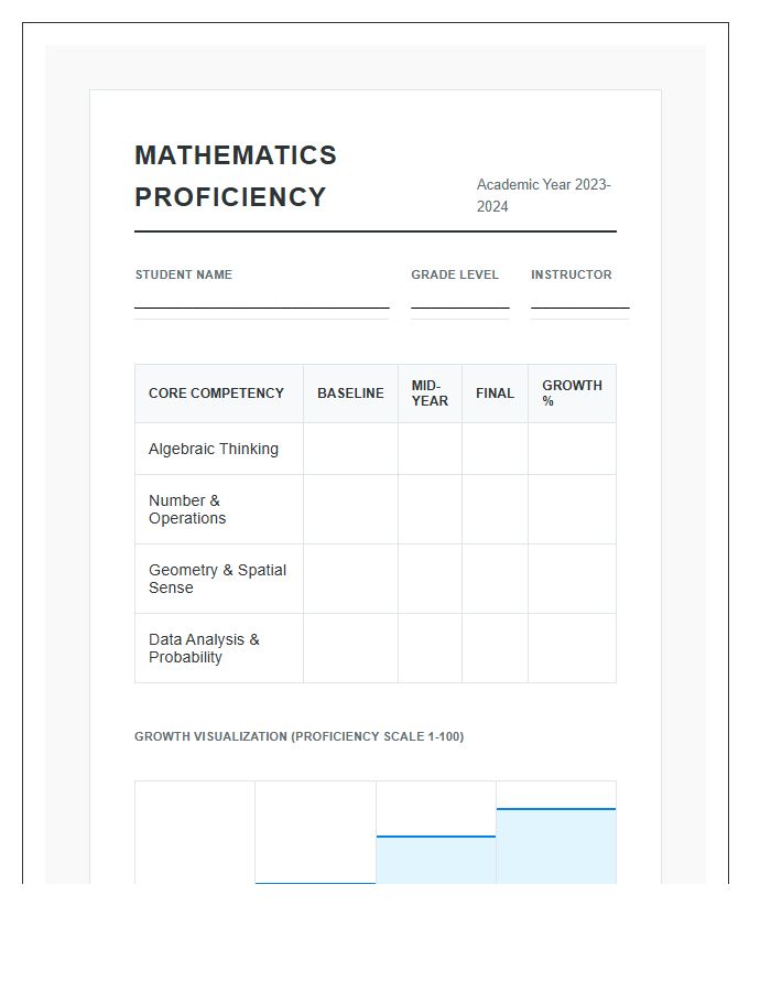 Mathematics Proficiency Student Academic Growth Printable Chart