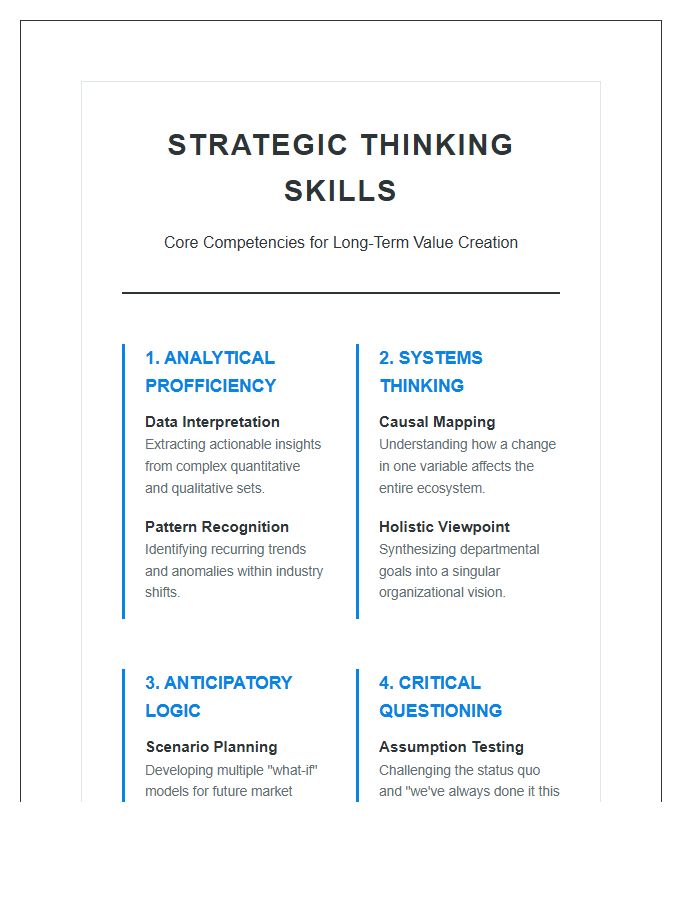 Strategic Thinking Skills Printable Chart