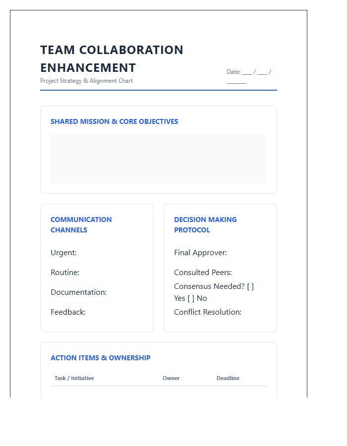 Team Collaboration Enhancement Printable Chart
