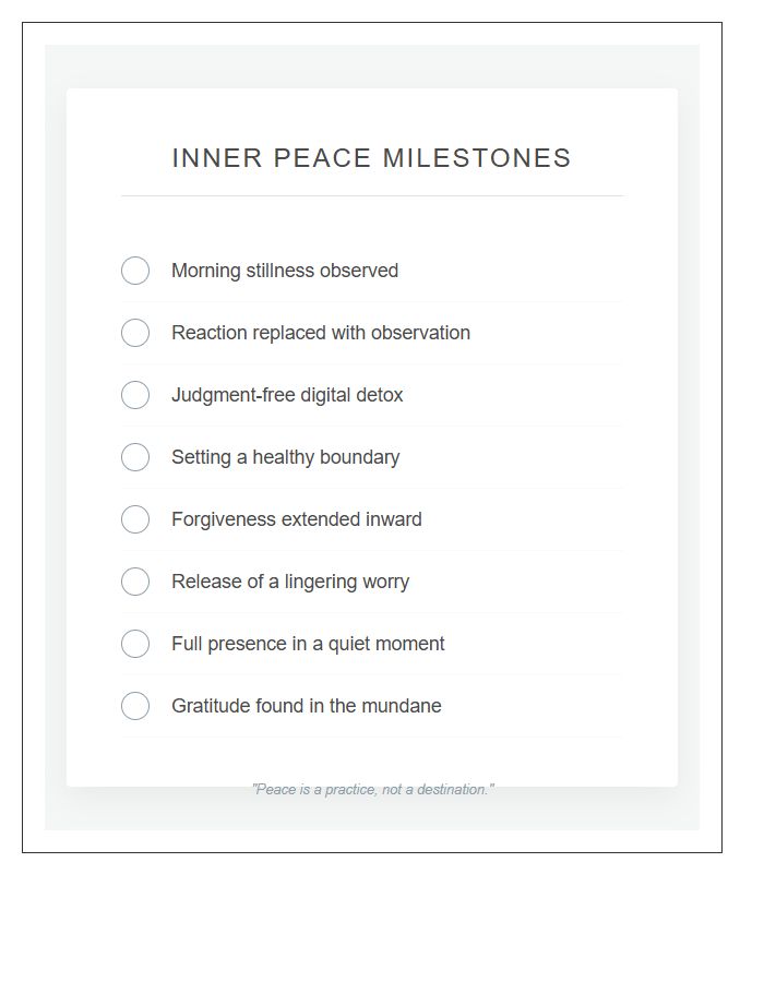 Inner Peace Milestone Printable Chart