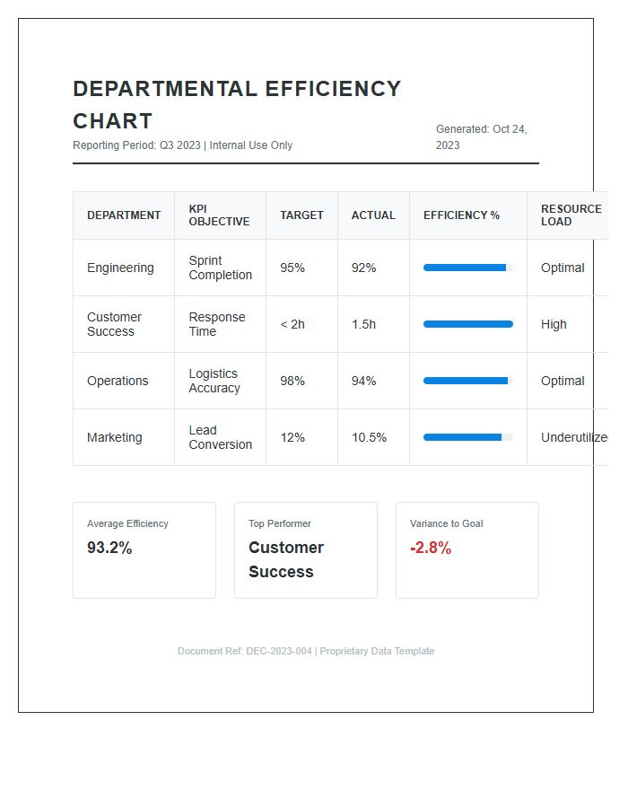 Departmental Efficiency Printable Chart