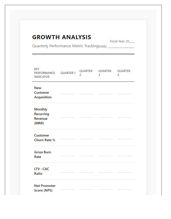 Quarterly Startup Growth Analysis Printable Chart