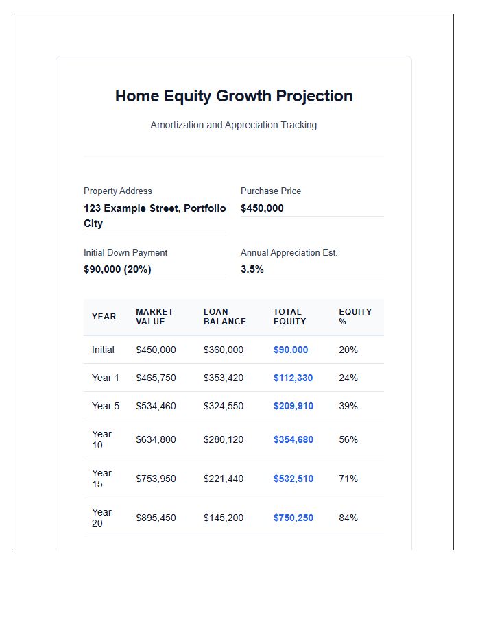 Home Equity Growth Printable Chart