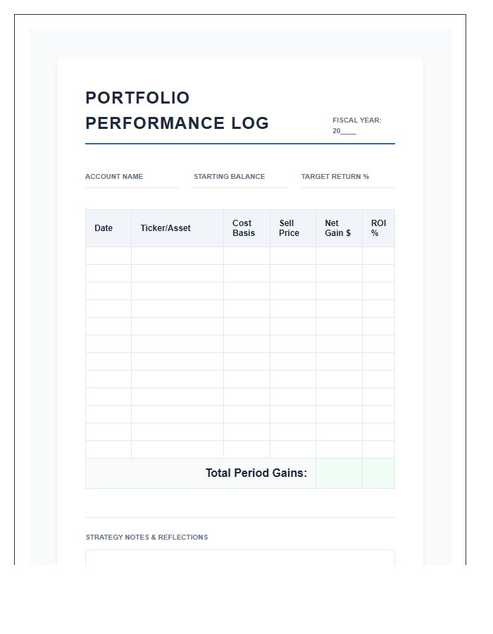 Stock Market Gain Printable Chart