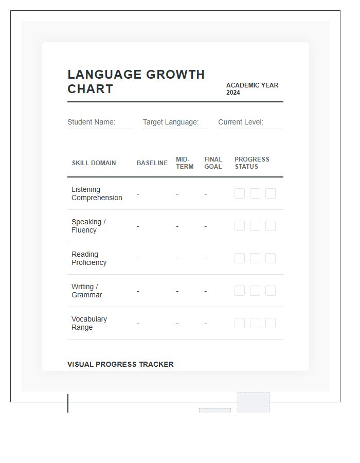 Classroom Language Learning Growth Printable Chart