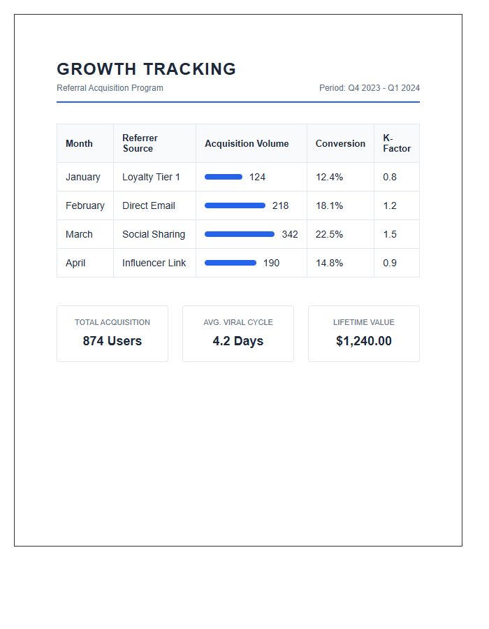 Referral Program Customer Acquisition Growth Printable Chart