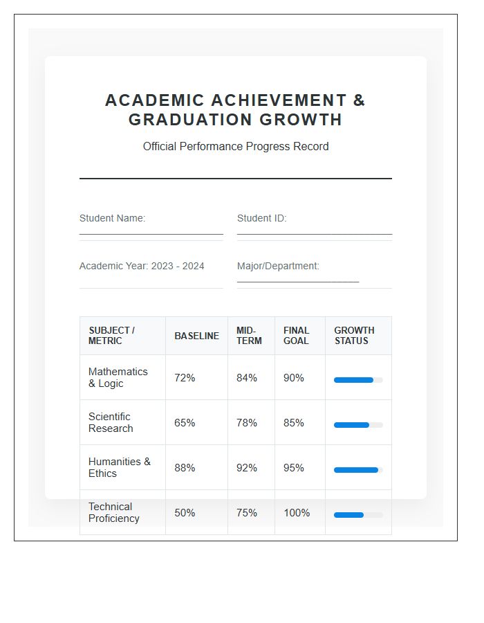 Academic Achievement Graduation Growth Printable Chart