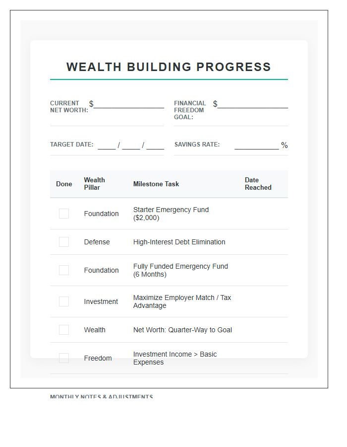 Personal Finance Wealth Building Printable Chart