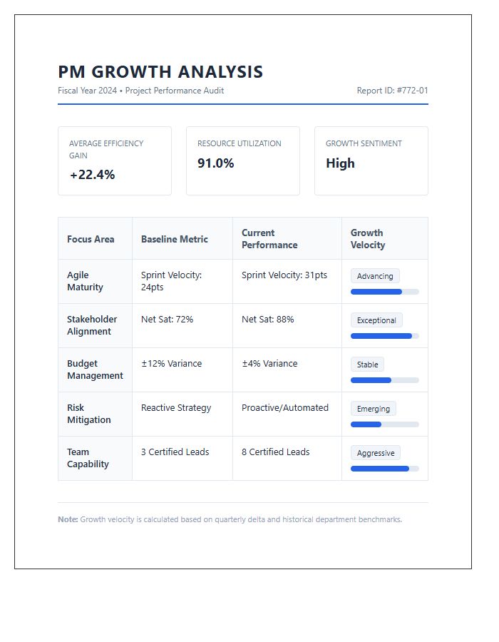 Detailed Project Management Growth Analysis Printable Chart