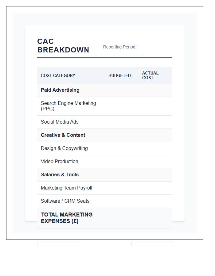 Customer Acquisition Cost Breakdown Printable Chart