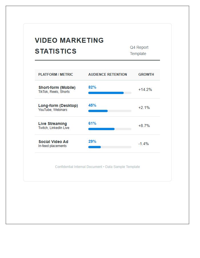 Video Marketing Viewership Statistics Printable Chart