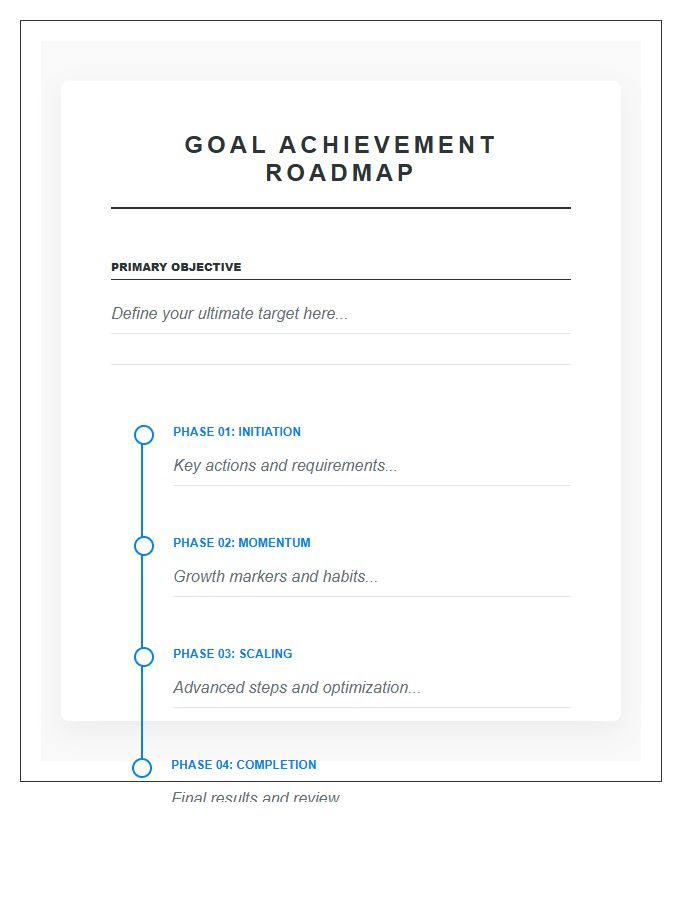 Goal Achievement Roadmap Printable Chart