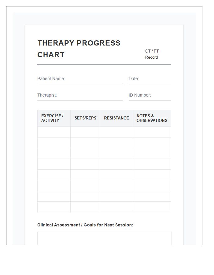 Occupational Therapy Printable Physical Therapy Chart