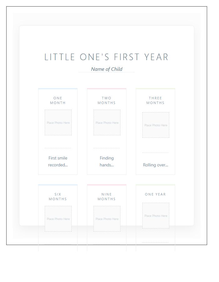 Nursery Wall Baby Milestone Printable Chart