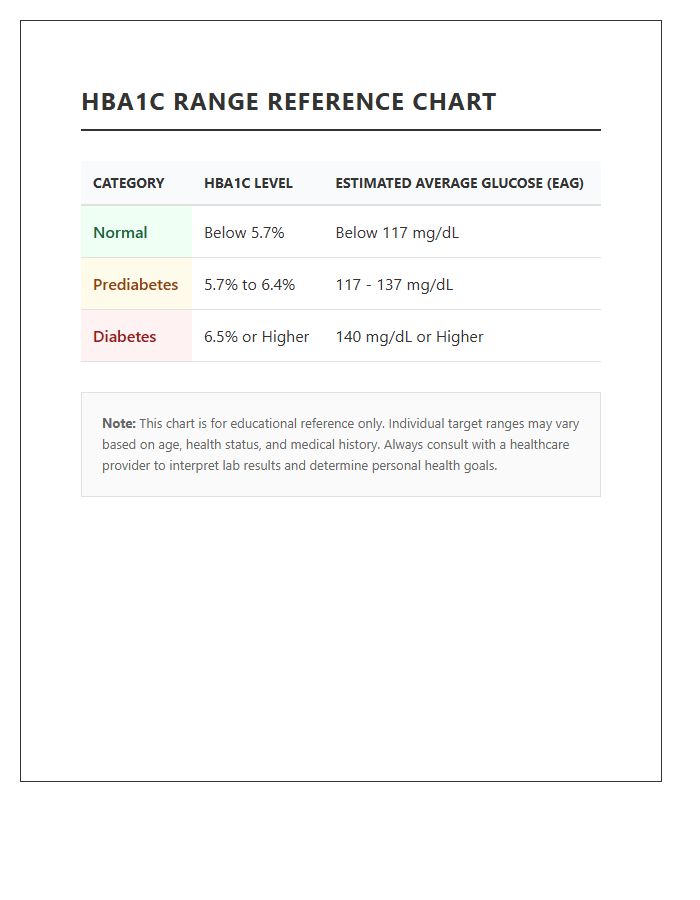 Printable Hemoglobin A1c Range Reference Chart
