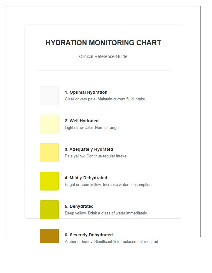 Clinical Hydration Monitoring Urine Color Printable Chart