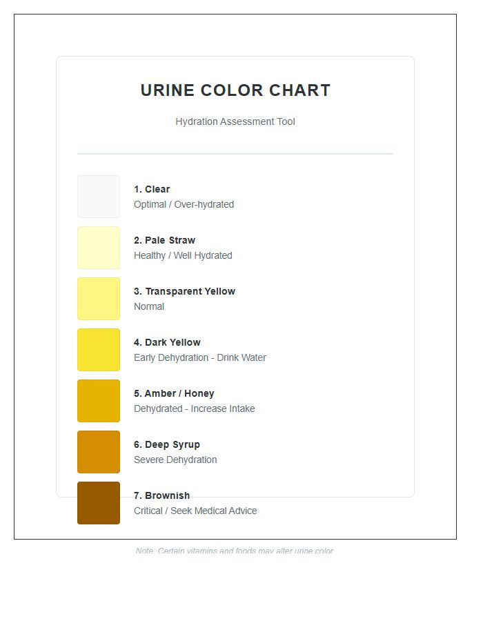 Dehydration Risk Assessment Urine Color Chart Printable