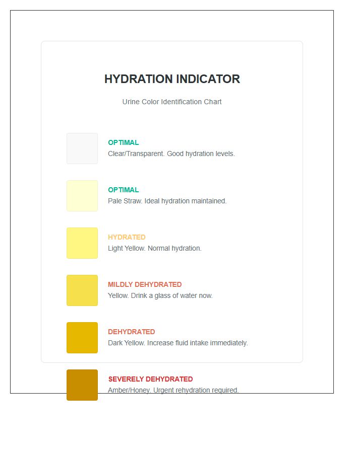 Optimal Hydration Level Urine Identification Printable Chart