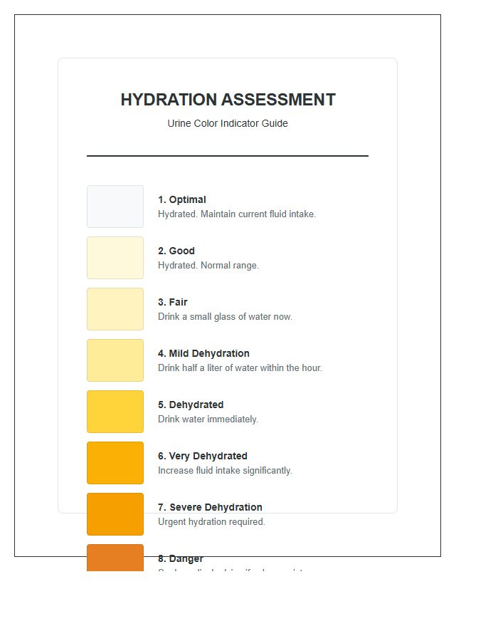 Printable Urine Color Hydration Assessment Chart