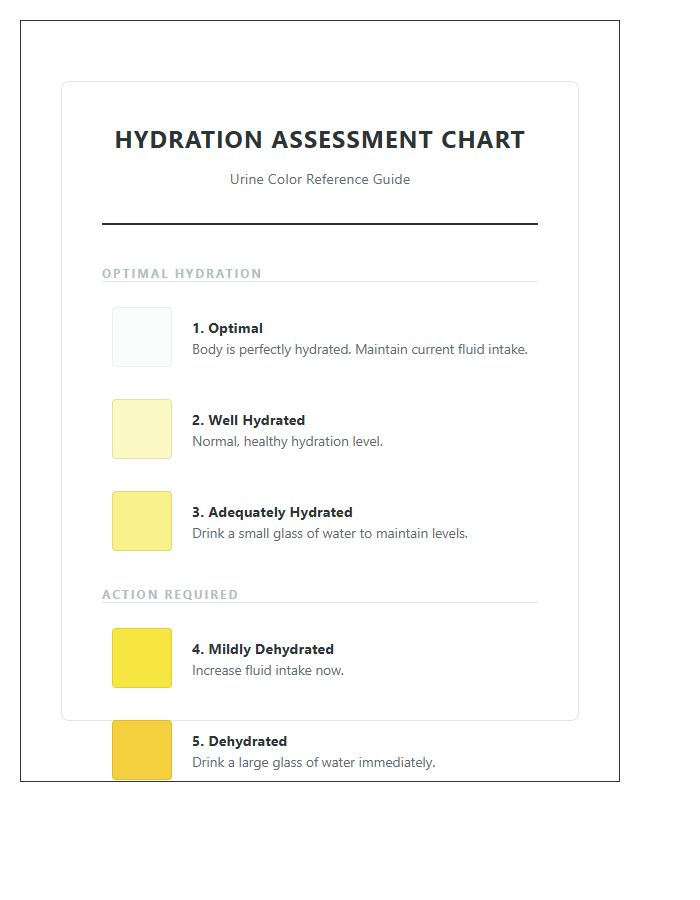 Standardized Urine Color Hydration Assessment Chart Printable