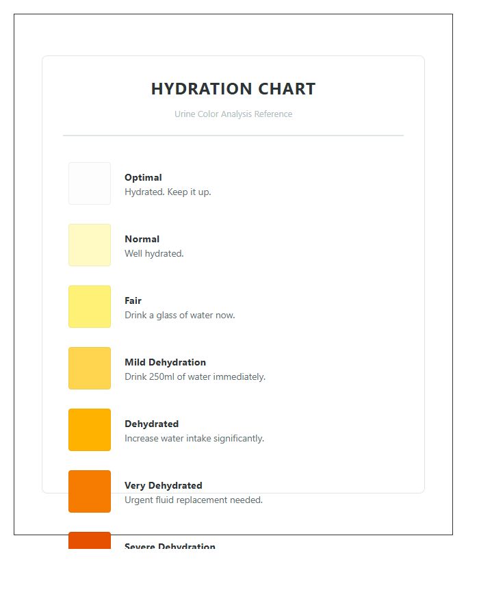 Urine Analysis For Hydration Level Chart Printable