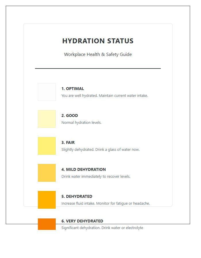 Workplace Health Hydration Status Urine Color Printable Chart