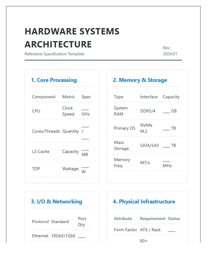 Comprehensive Computer Hardware Systems Printable Chart