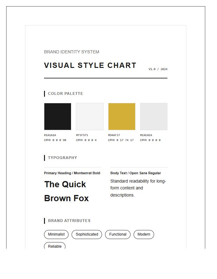 Visual Brand Style Printable Chart