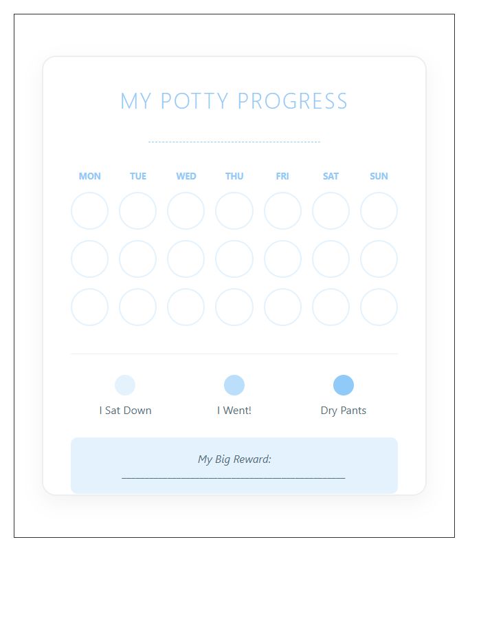 Simple Sticker System Toddler Potty Printable Chart