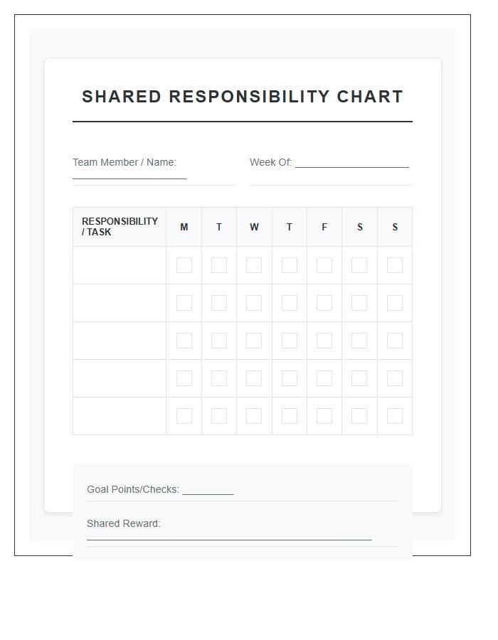 Shared Responsibility Reward Printable Chart