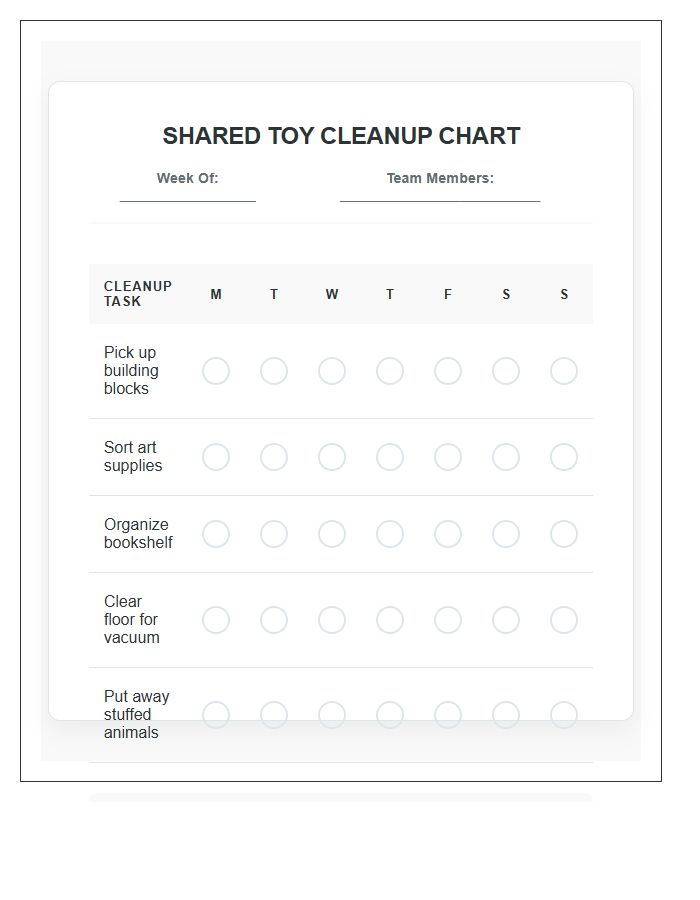 Shared Toy Cleanup Printable Chart