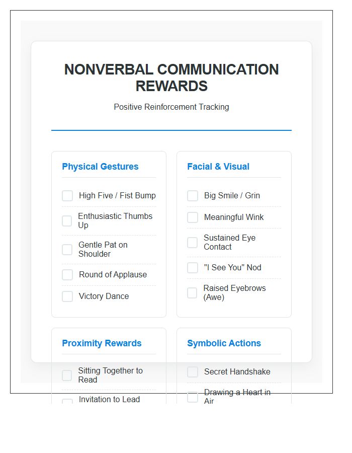 Nonverbal Communication Rewards Printable Chart