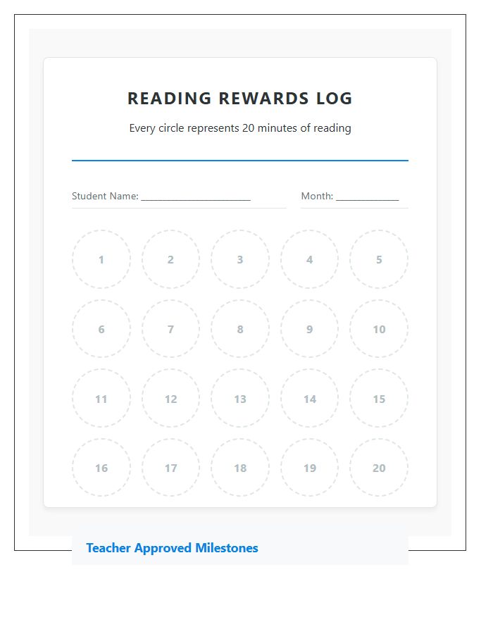 Teacher Approved Reading Rewards Printable Chart