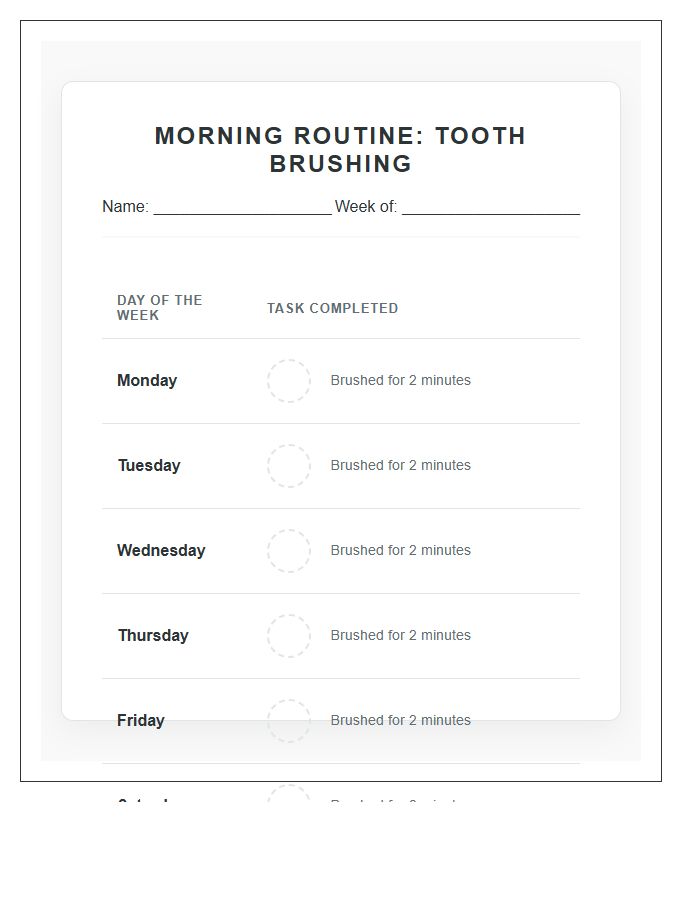 Morning Routine Tooth Brushing Rewards Printable Chart