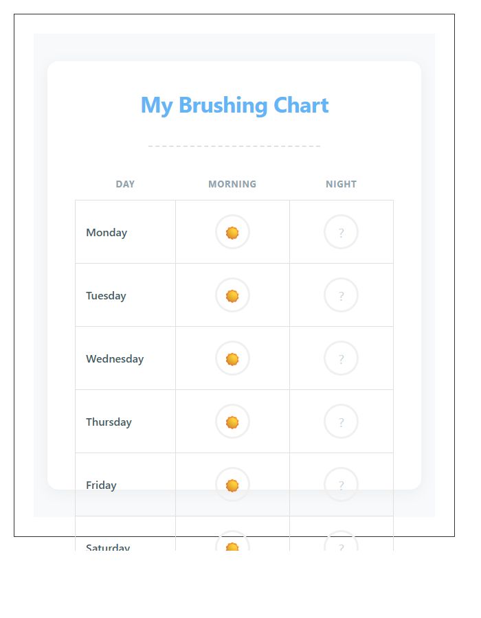 Motivational Tooth Brushing Rewards Printable Chart For Toddlers