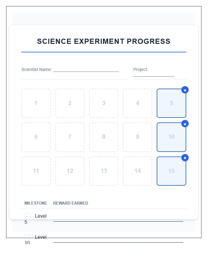 Science Experiment Progress Rewards Printable Chart