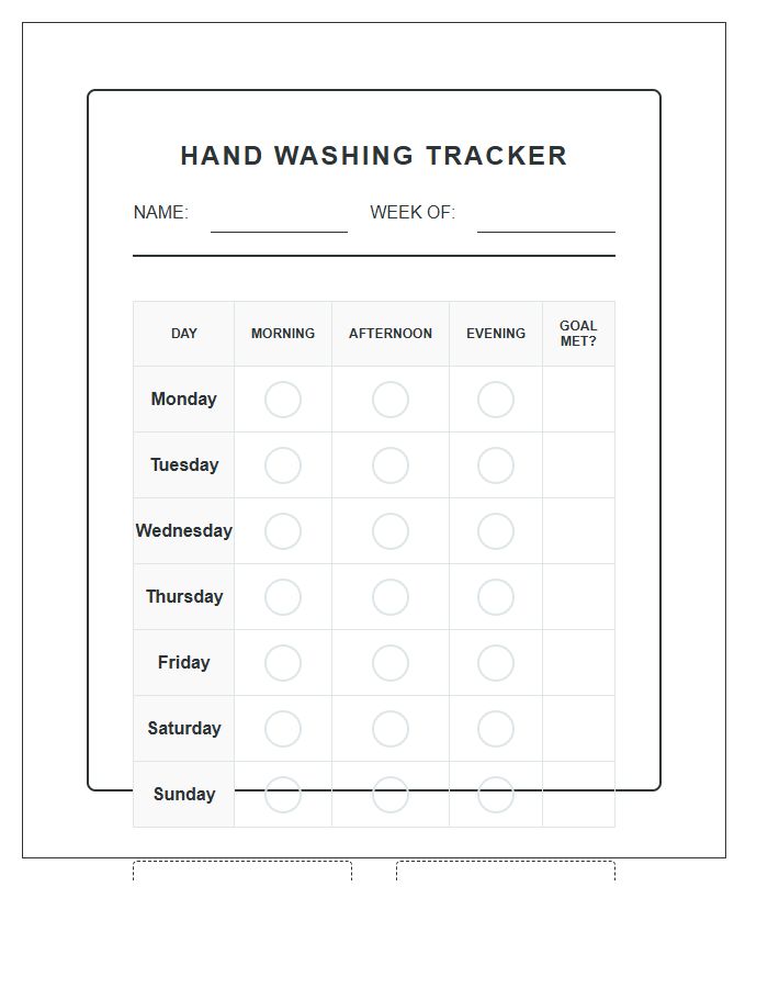 Hand Washing Hygiene Rewards Printable Chart